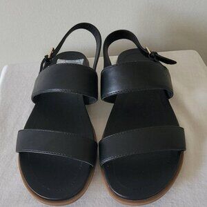 Aerosoles Women's Black Flat Sandals, Size 6W